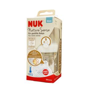 Nuk - ნუკი ბოთლი შუშის 120 მლ და სილიკონის საწოვარა 7550